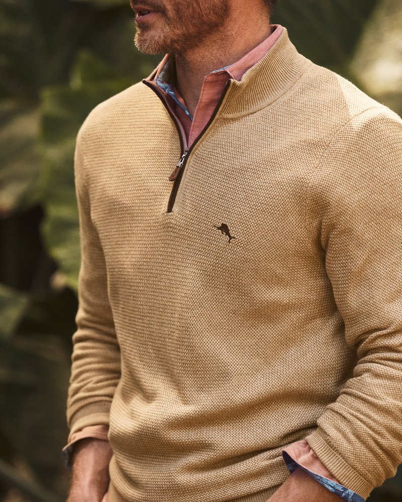 Big & Tall Marlin Magic Half-Zip Sweater