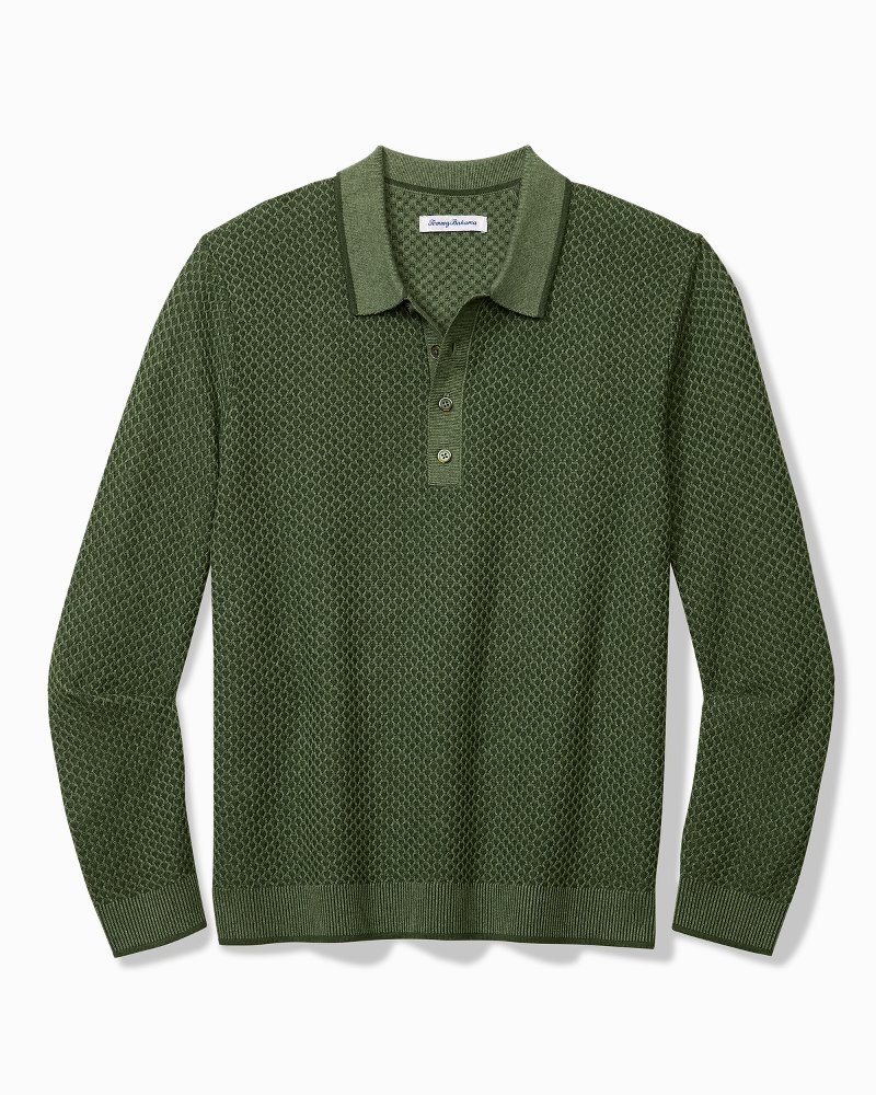 Big & Tall Coolside Valley Vineyard Long-Sleeve Sweater Polo
