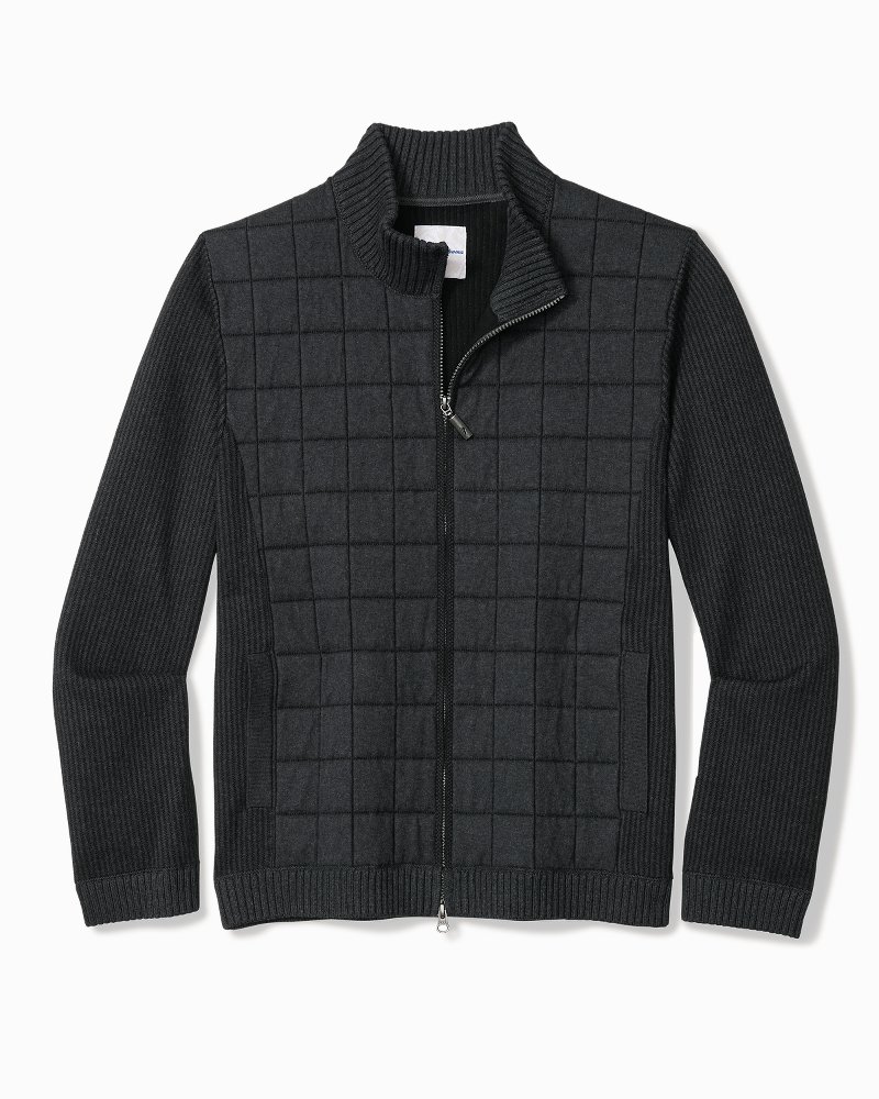 Big & Tall Auburn Isles Quilted Full-Zip Sweater