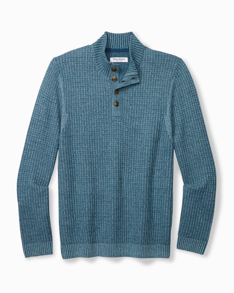 Big & Tall Autumn Pier Button Mock-Neck Sweater