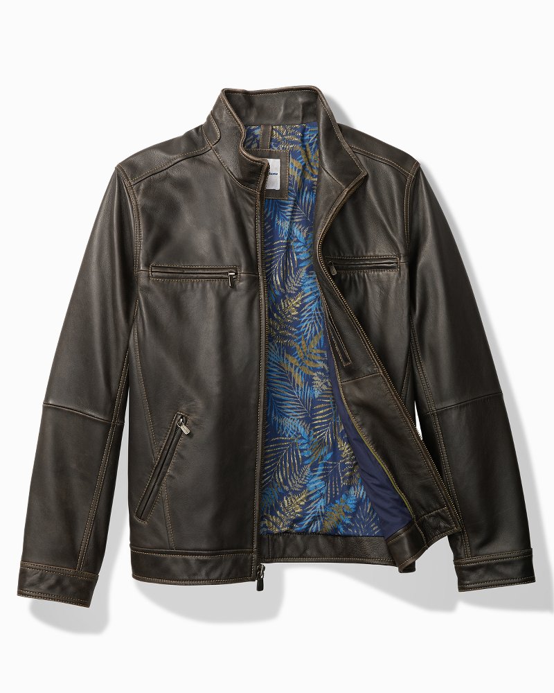 New Big & Tall Rocker Island Leather Jacket