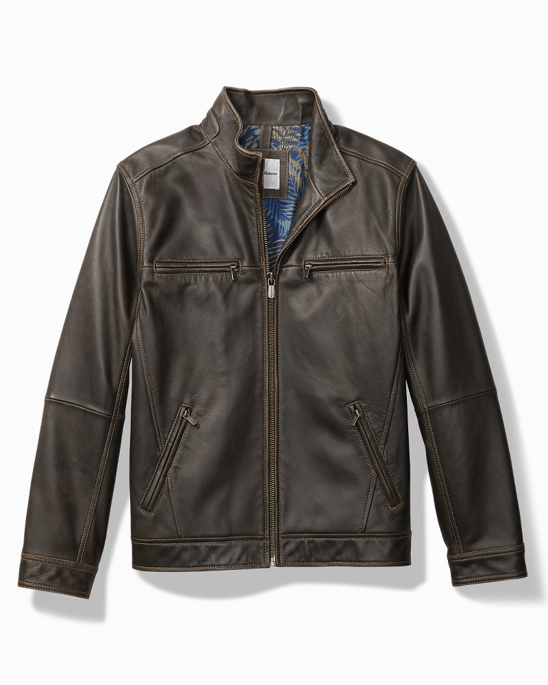 Leather jacket tall sale