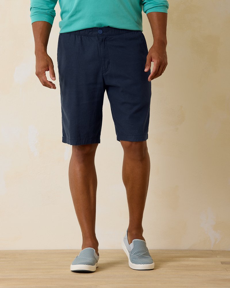 Big & Tall Linen in Paradise E-Waist Shorts