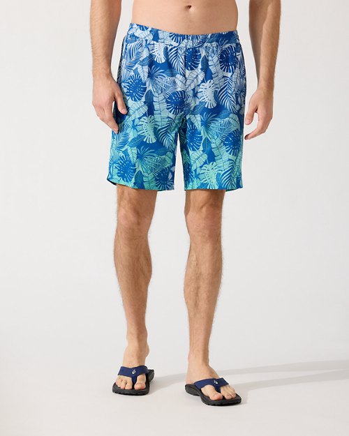 Big & Tall Monterey Coast Ombré Palms IslandZone® Elastic-Waist Shorts