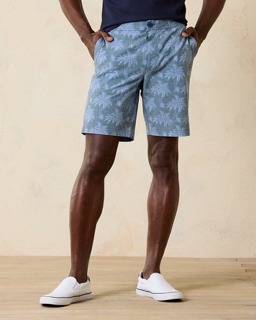 Big & Tall Nova Wave Palm Seersucker Shorts