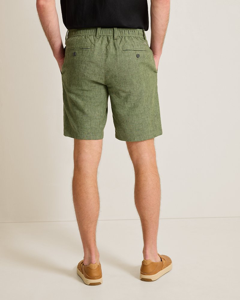 Big & Tall Isla Sands Stripe Stretch-Linen Shorts
