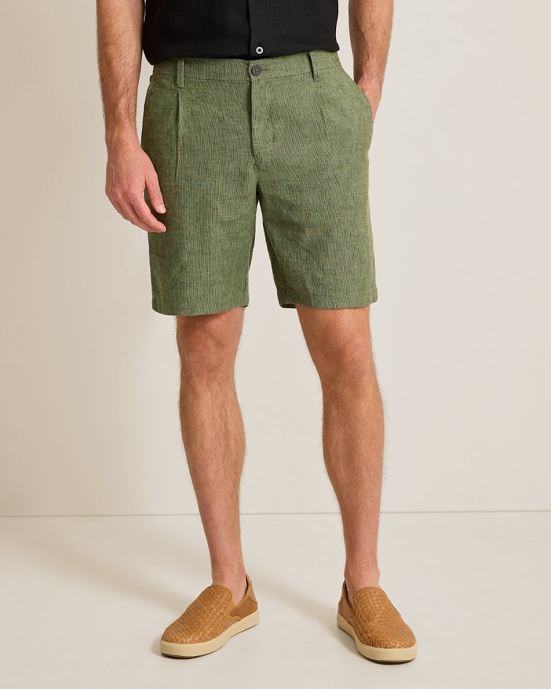 Big & Tall Isla Sands Stripe Stretch-Linen Shorts