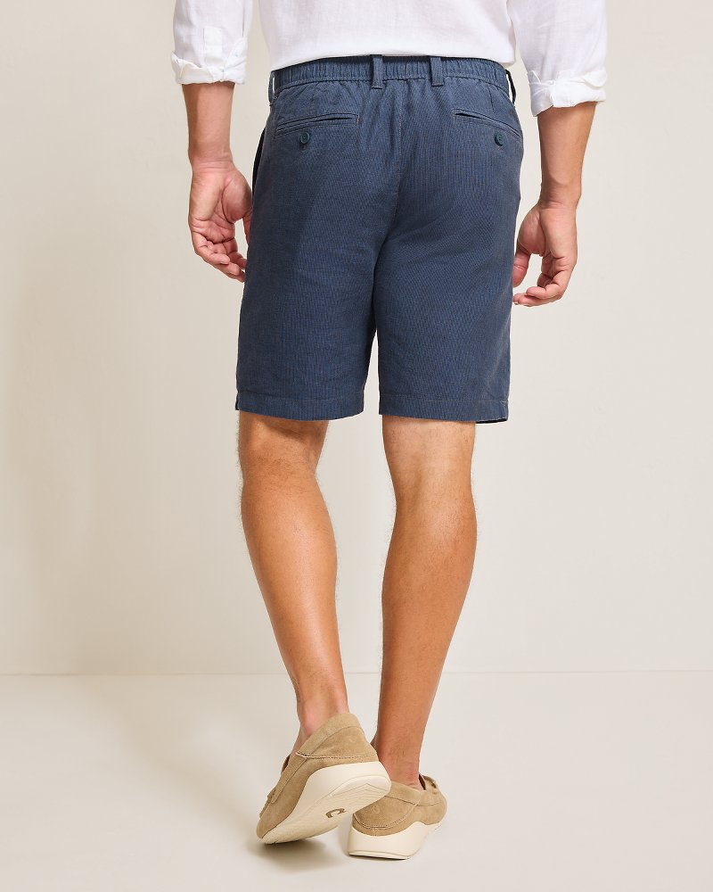 Big & Tall Isla Sands Stripe Stretch-Linen Shorts