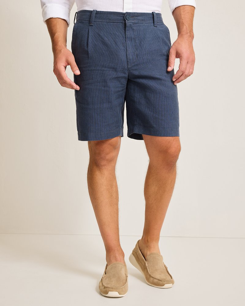 Big & Tall Isla Sands Stripe Stretch-Linen Shorts