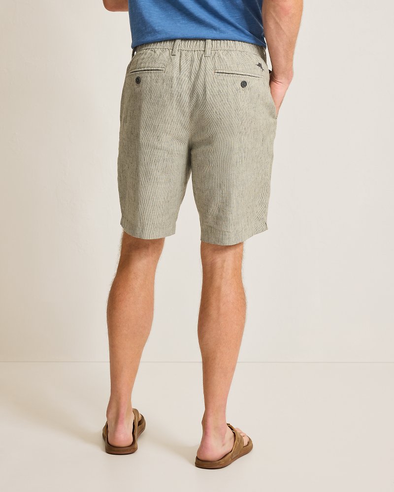 Big & Tall Isla Sands Stripe Stretch-Linen Shorts