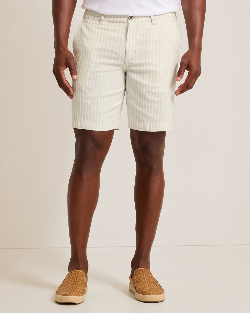 Big & Tall Sand Stripes Stretch-Linen Shorts