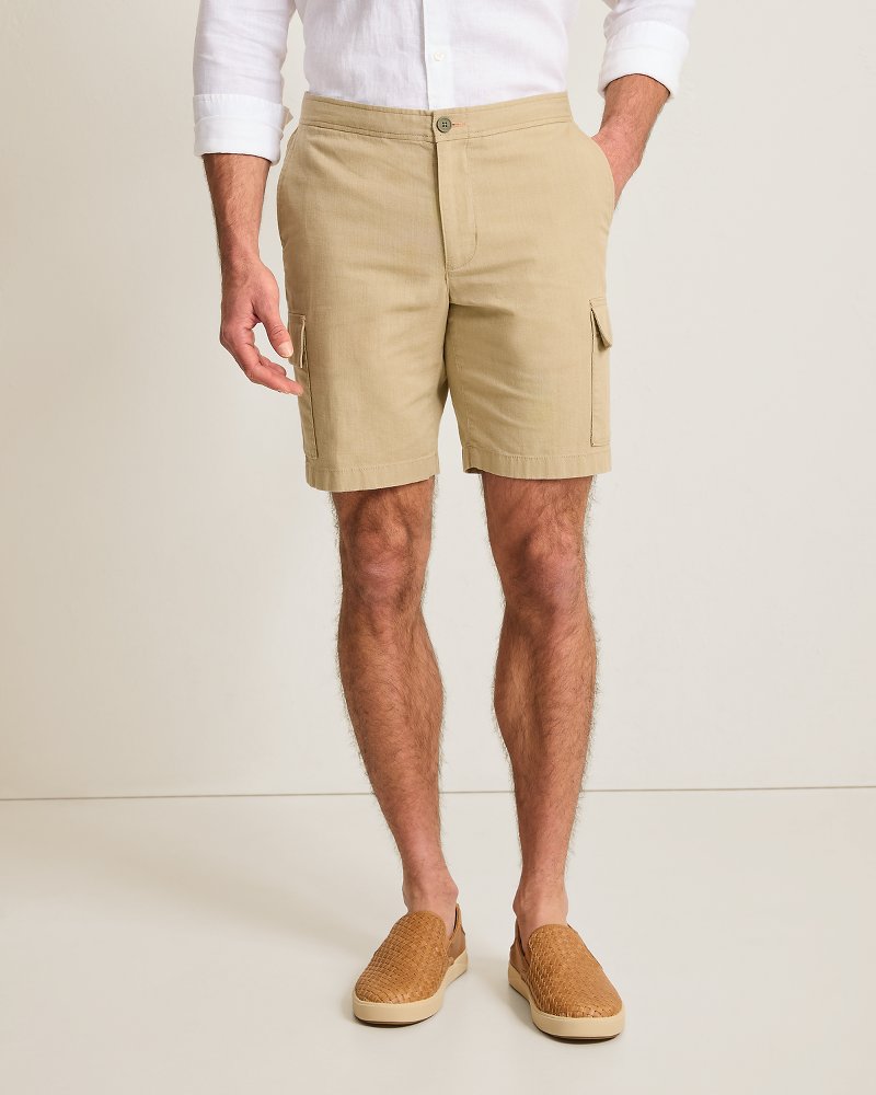 Big & Tall Linen In Paradise Cargo Shorts