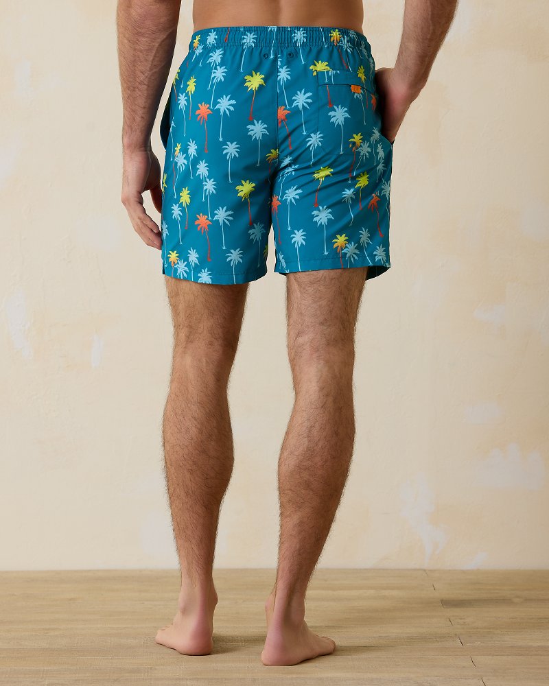 Big & Tall Naples Pom Palms Swim Trunks