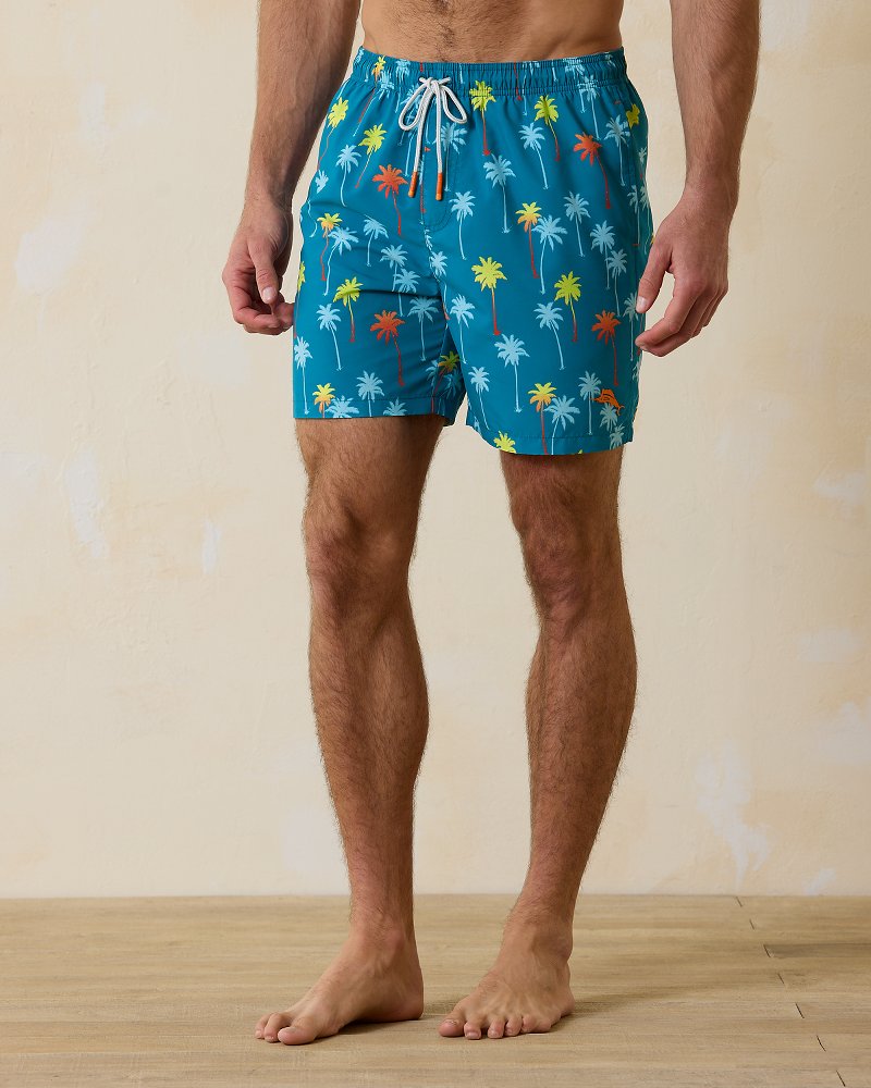 Big & Tall Naples Pom Palms Swim Trunks