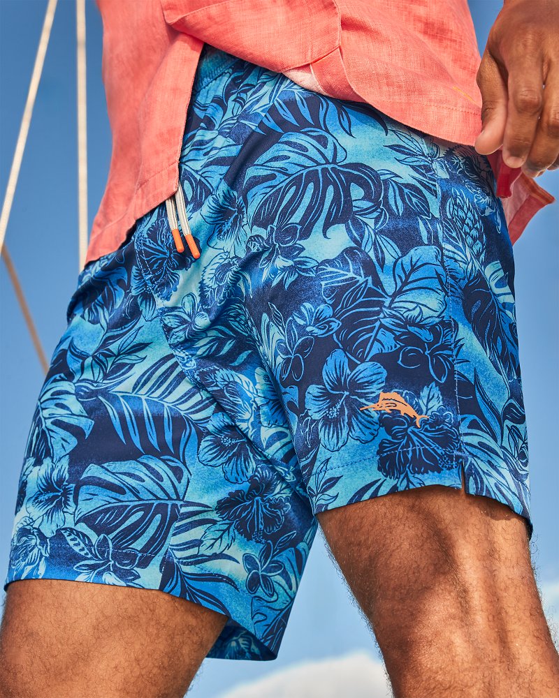 Thumbnail for Big & Tall Naples Ocean Escape Swim Trunks