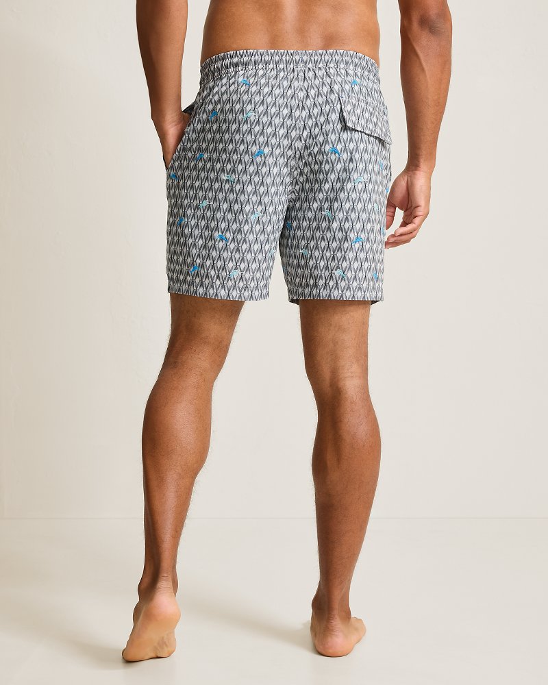 Big & Tall Naples Tile Pool Geo Swim Trunks