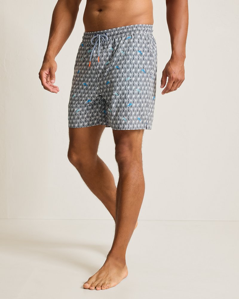 Big & Tall Naples Tile Pool Geo Swim Trunks