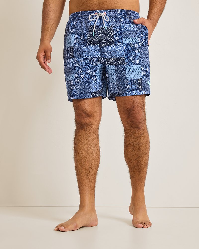Big & Tall Naples Palazzo Patchwork Swim Trunks