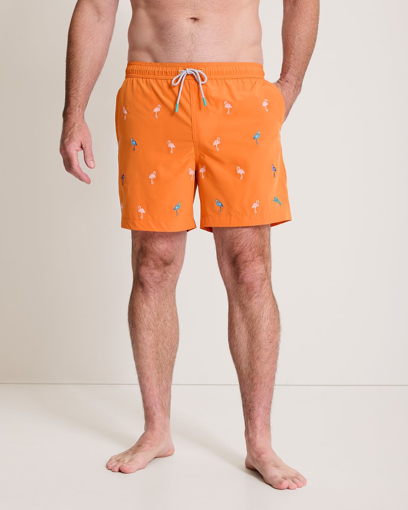 Big & Tall Naples Flamingle Swim Trunks