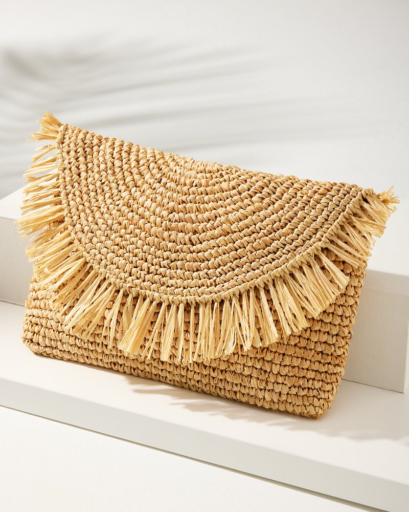 Sunburst Raffia Clutch