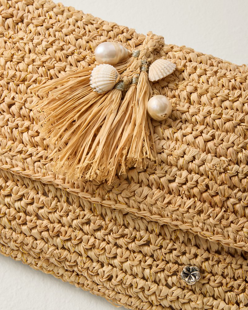 Chastanet Crochet Raffia Clutch