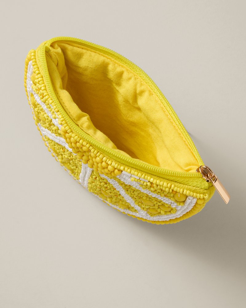 Lemon Slice Beaded Coin Pouch