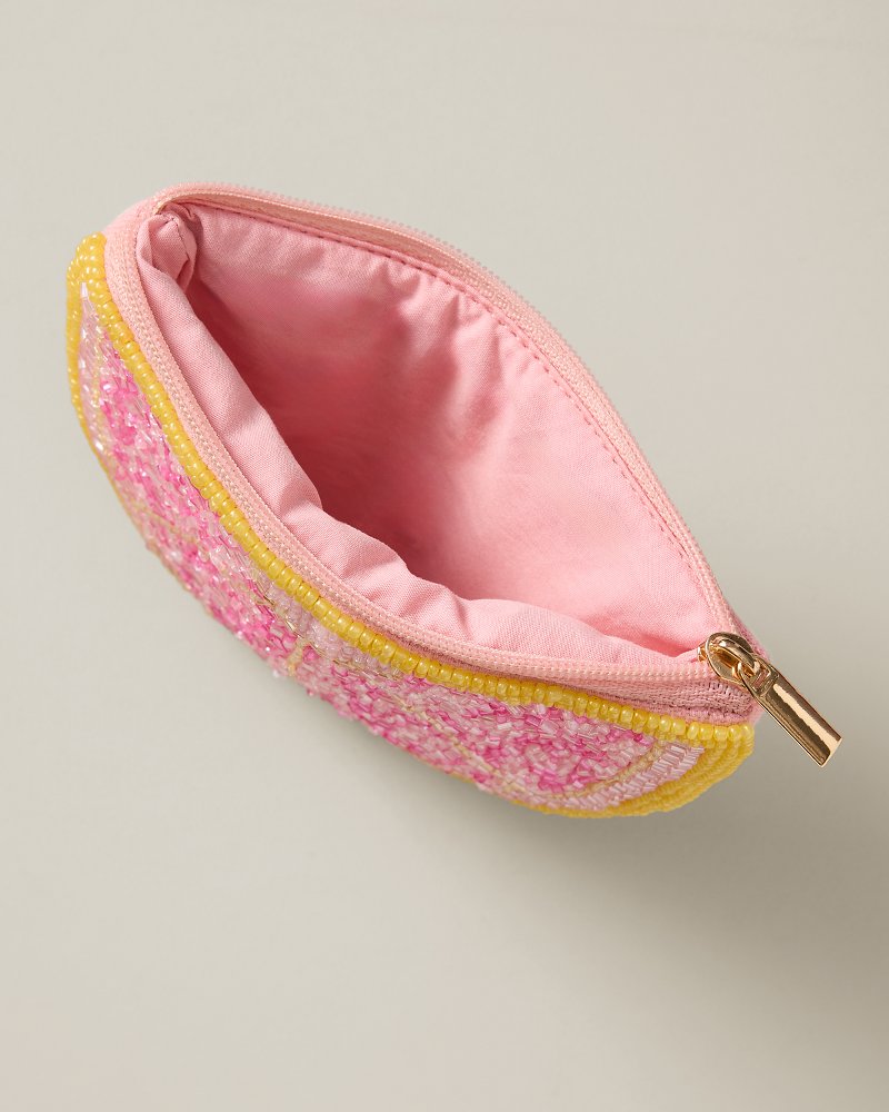 Grapefruit Slice Beaded Coin Pouch