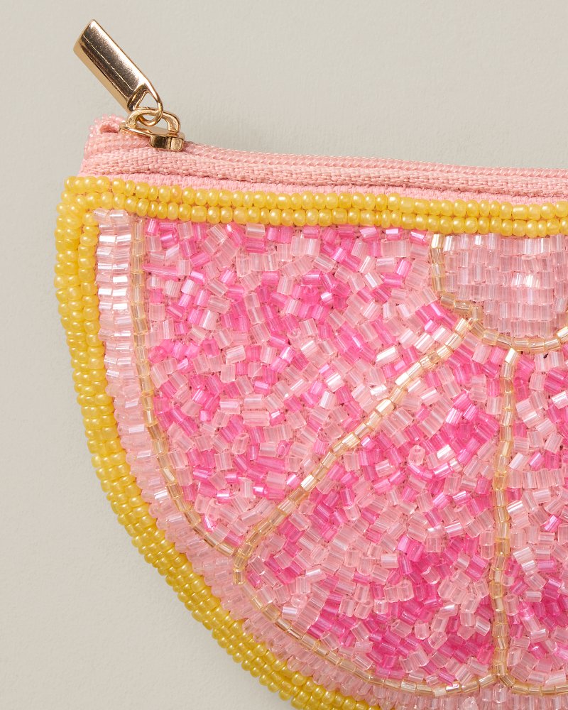 Grapefruit Slice Beaded Coin Pouch thumbnail 4