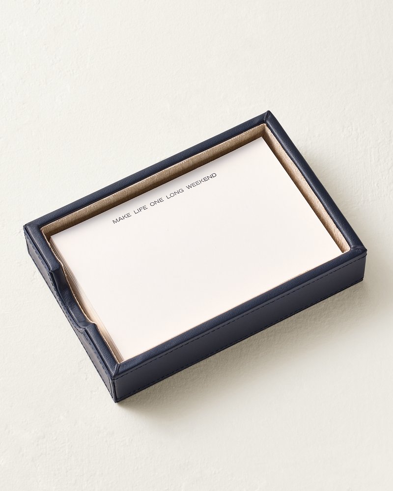 Leather Marlin Tray With Memo Cards