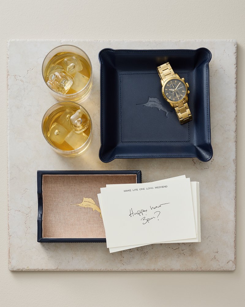 Thumbnail for Leather Marlin Tray With Memo Cards