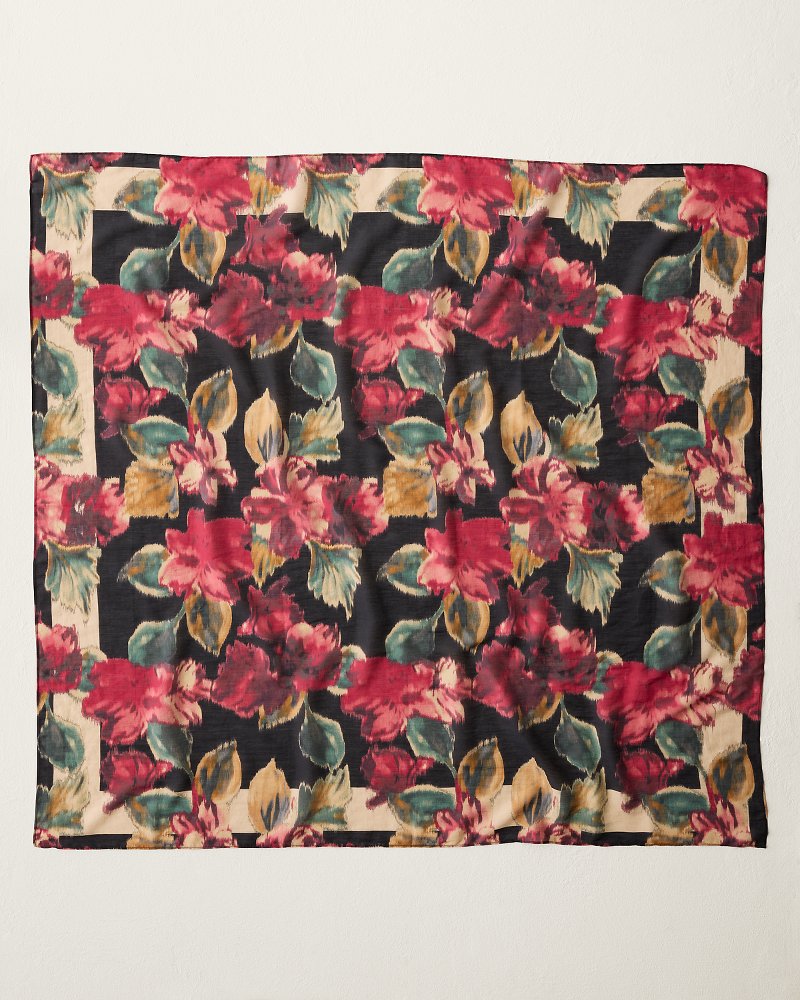 Jeweled Bloom Silk-Blend Square Scarf