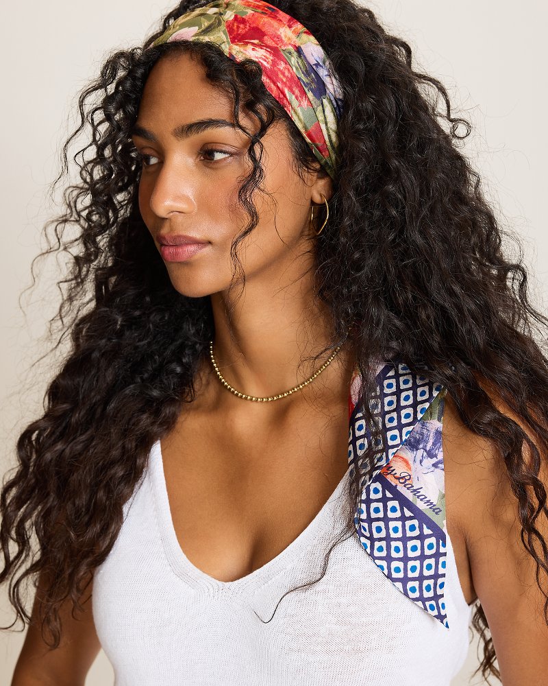 Island Bloom Silk Twill Scarf