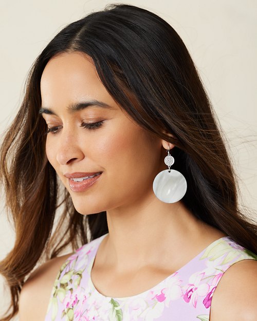 Tropical Oasis Mother-of-Pearl Disc Earrings