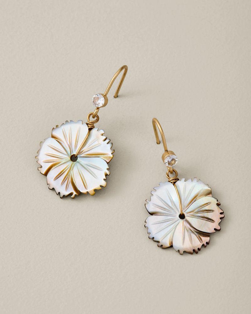 Midnight Cove Hibiscus Dangle Earrings