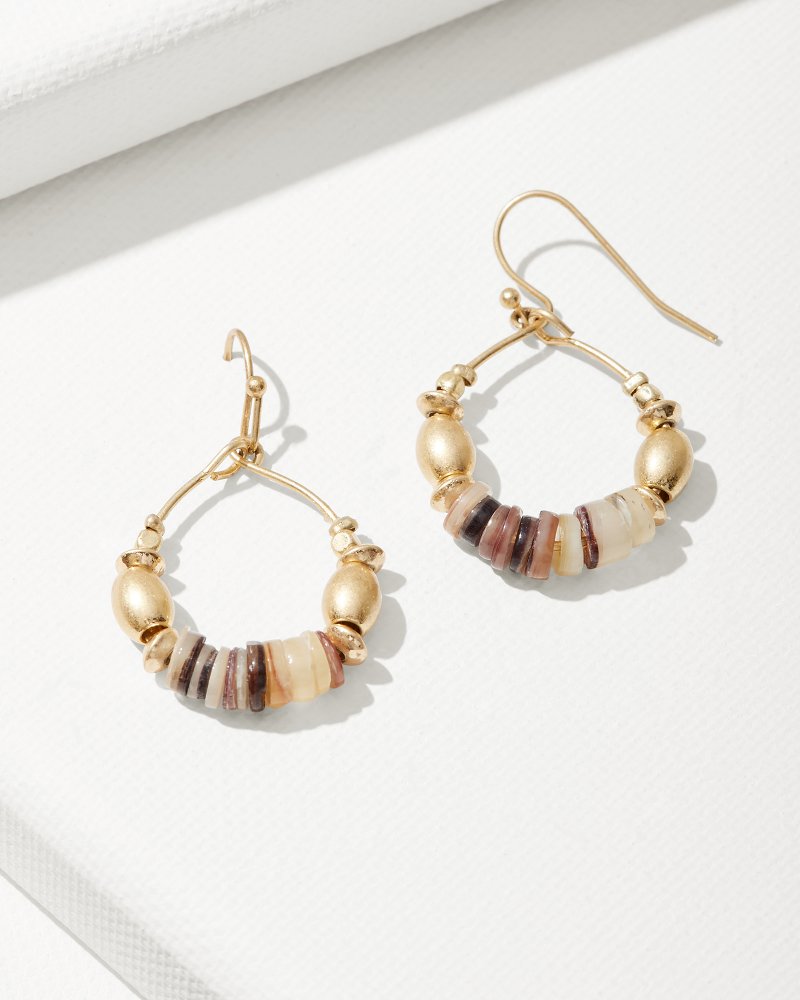 Dreams of Sunshine Heishi Drop Hoop Earrings