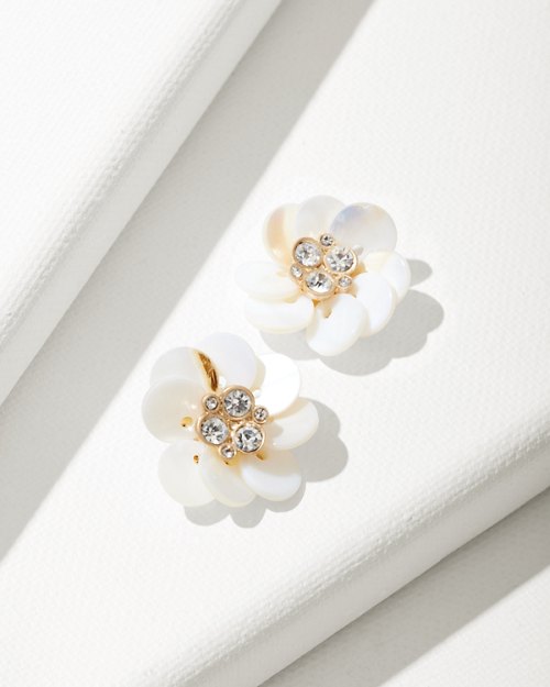 Hibiscus Collection Mother-of-Pearl Flower Stud Earrings