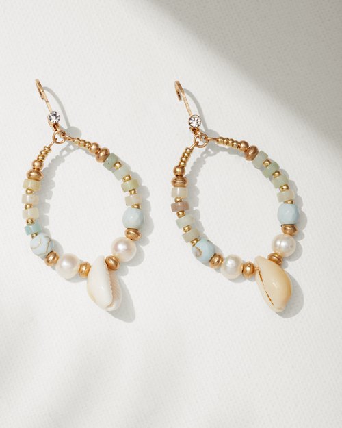 Kihei Collection Drop Hoop Earrings
