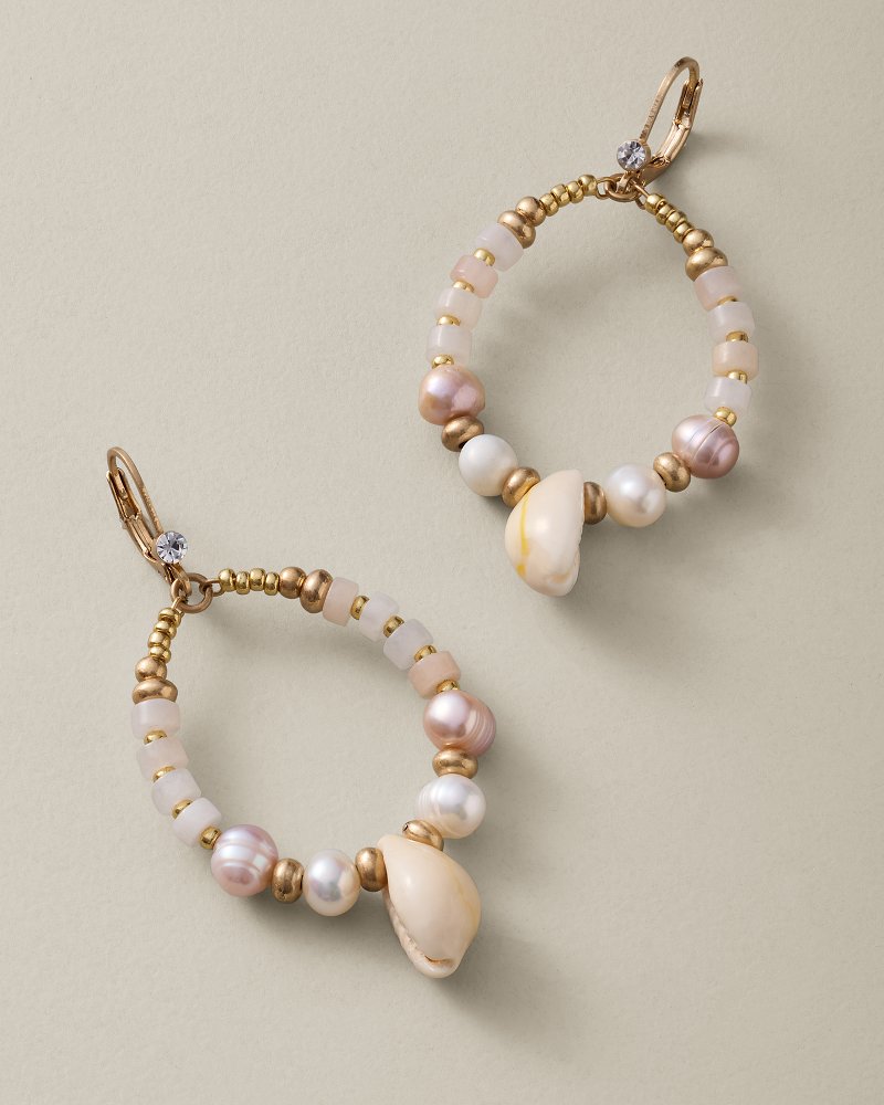 Rose Coast Shell and Pearl Statement Earrings