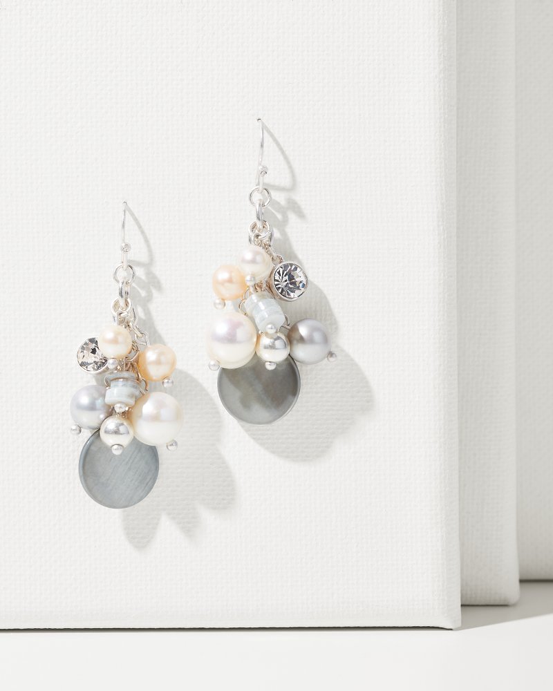 Cay Collection Shaky Shell Pearl Drop Earrings