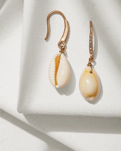 Kihei Collection Cowry Shell Drop Earrings