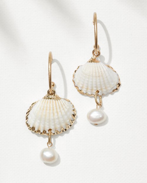 Coastal Treasure Shell & Pearl Drop Earrings
