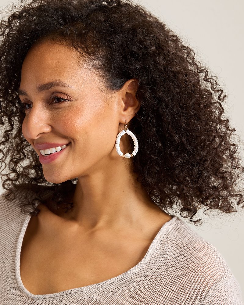 Gold Coast Drop Hoop Earrings