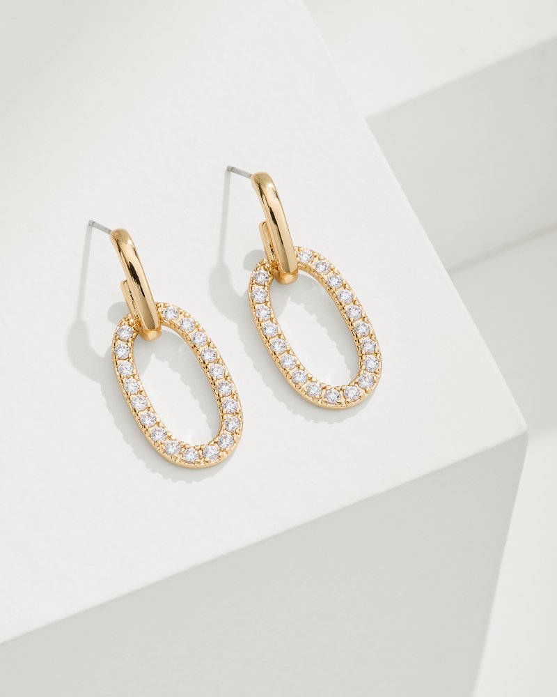 Sanibel Island Crystal Link Drop Earrings