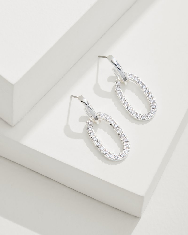 Sanibel Island Crystal Link Drop Earrings