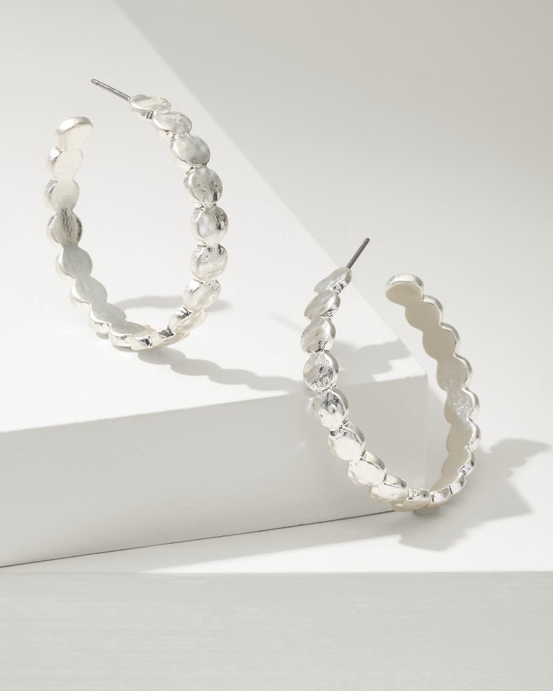 Marco Island Textured Disc Hoop Earrings