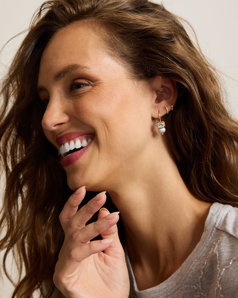 Midnight Cove Pearl & Stone Drop Earrings