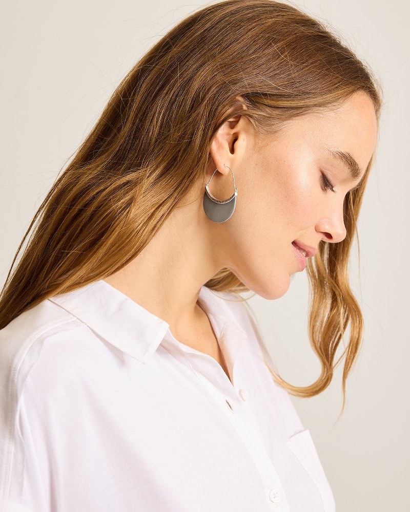 Oasis Essence Shell Statement Hoop Earrings