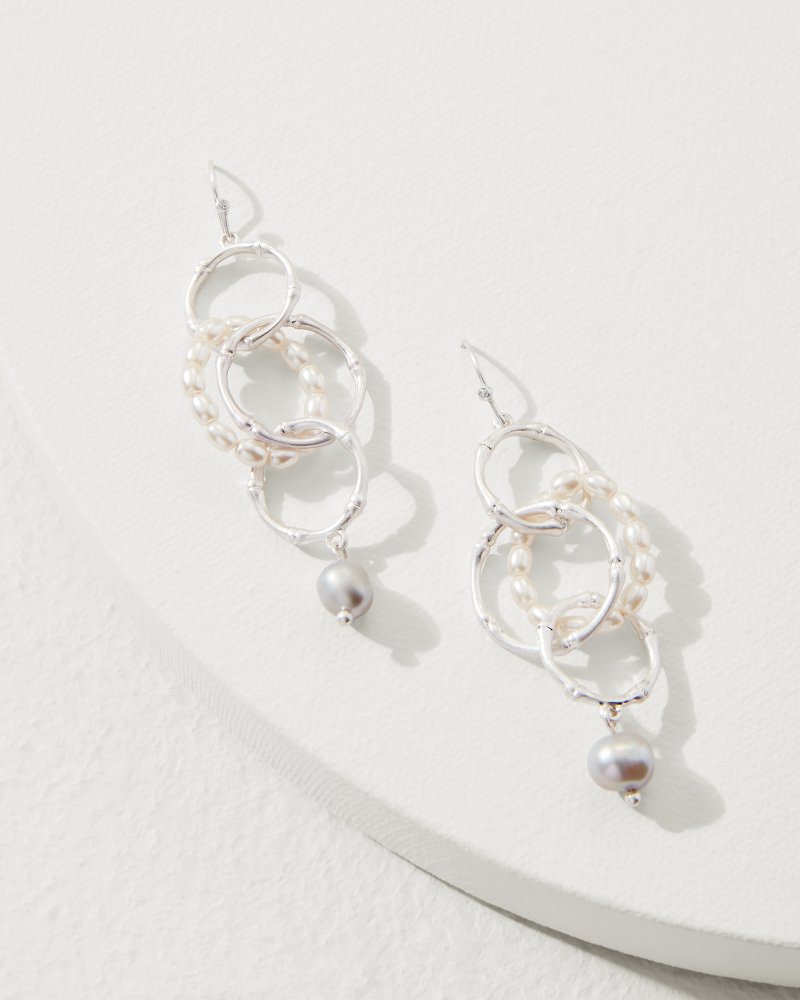 Oasis Essence Bamboo Pearl Drop Earrings