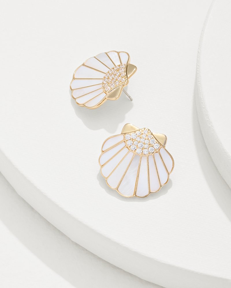 Moments in Paradise Mother of Pearl and Shell Statement Earrings