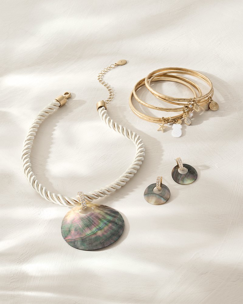 Thumbnail for Pearl Island Shell Disk Drop Earrings
